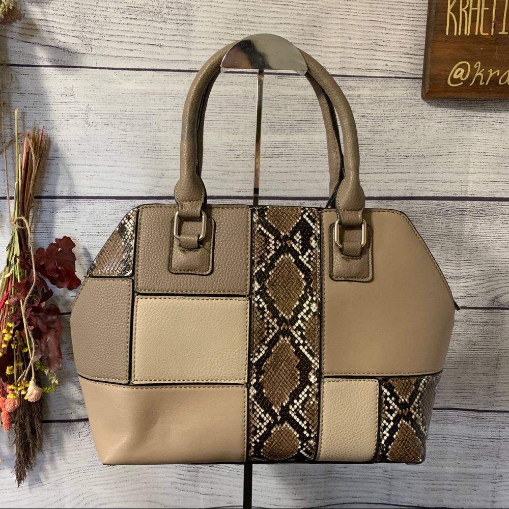 NWOT Carlos Santana colorblock snakeskin purse